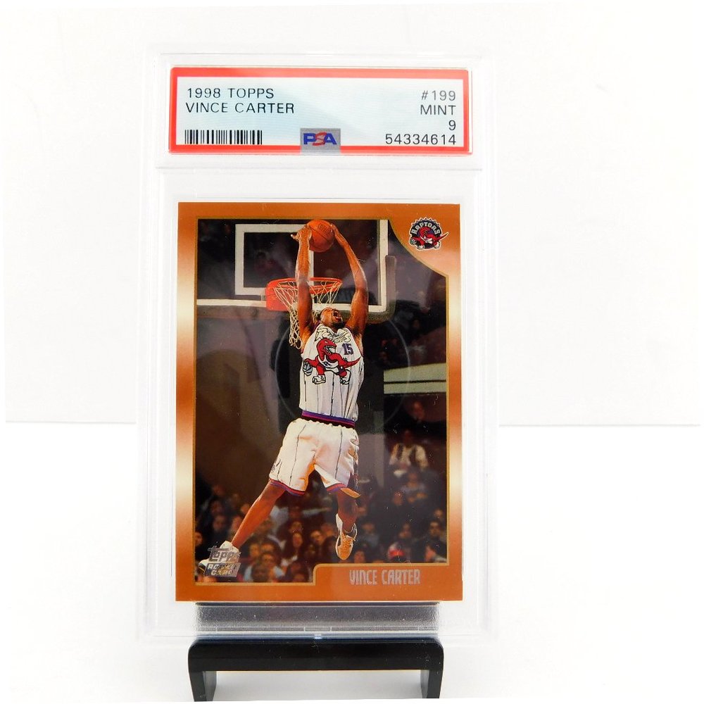 1998-99 TOPPS VINCE CARTER ROOKIE RC #199 MINT PSA 9 FUTURE HOF!